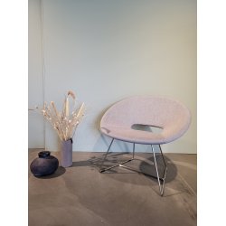 Cone - stol / krom stel / stof kvadrat re-wool fv. gr�